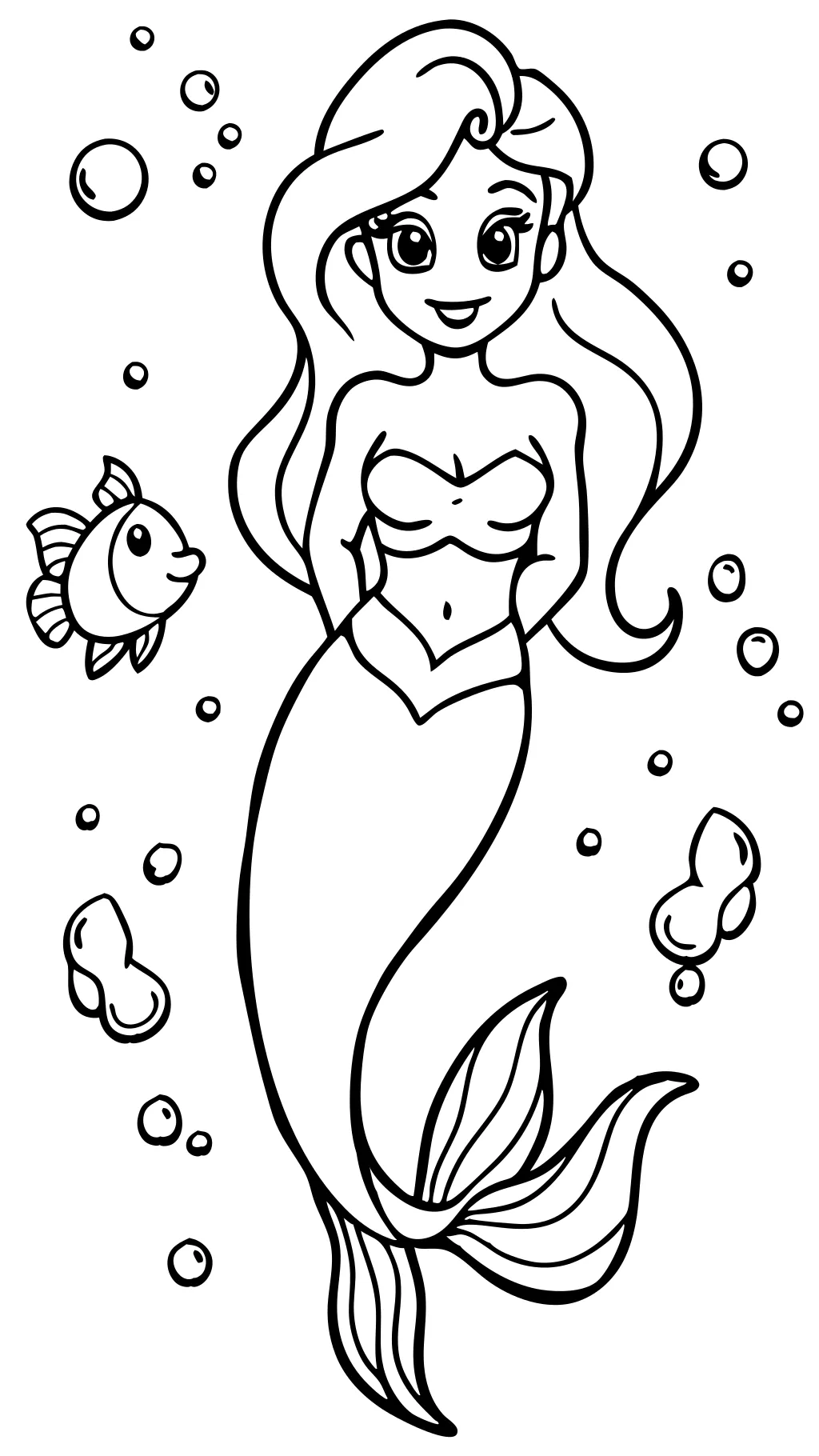 Página para colorear de Ariel Mermaid